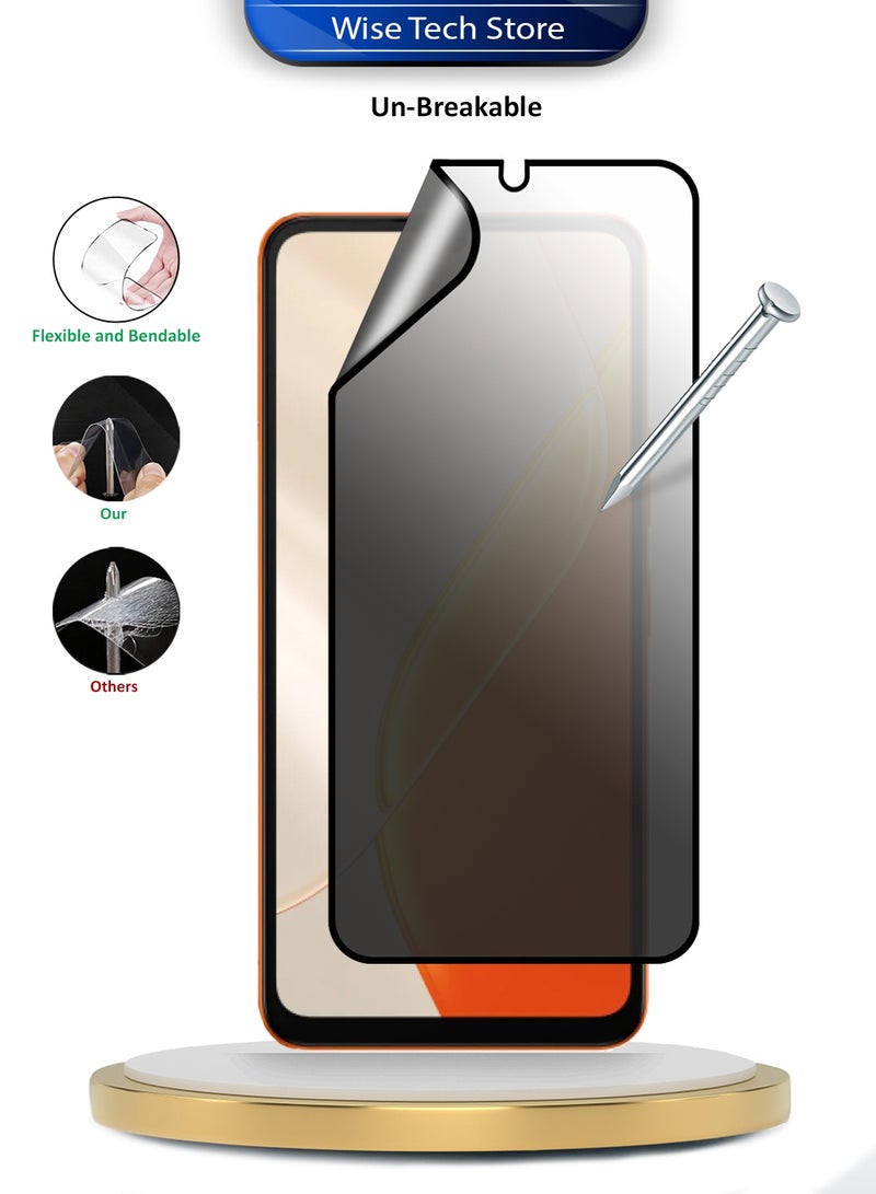 دبليو تيك itel A200 / itel A200+ 4G 2026 واقي شاشة نانو سيراميك ممتاز للخصوصية مع غراء كامل وتغطية كاملة - غير لامع ومرن (MSCNMP) - شفاف/أسود - Image 3